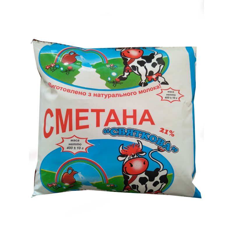 Сметана МРІЯ 21%, 400г, плівка поліетиленова